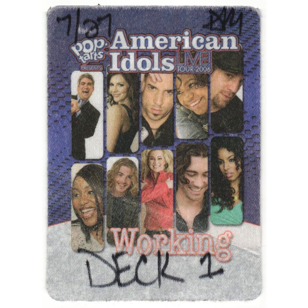 2006 American Idols Live Backstage Pass Working Pittsburgh PA Taylor Hicks